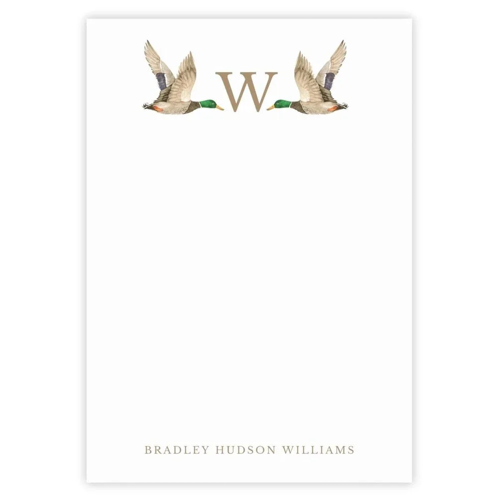 Personalized Monogram Notepad | Mens Duck Hunting Notepad | Personalized Desk Ac